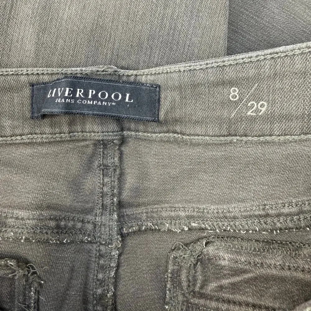 Liverpool Cargo Jeans Women's 8/29 Olive Green The Ankle Cargo Skinny Preppy - Picture 7 of 16